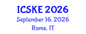 International Conference on Software and Knowledge Engineering (ICSKE) September 16, 2026 - Rome, Italy