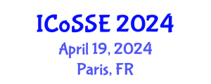 International Conference on Software and System Engineering (ICoSSE) April 19, 2024 - Paris, France