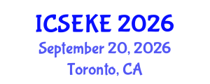 International Conference on Software Engineering and Knowledge Engineering (ICSEKE) September 20, 2026 - Toronto, Canada