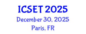 International Conference on Software Engineering and Technology (ICSET) December 30, 2025 - Paris, France