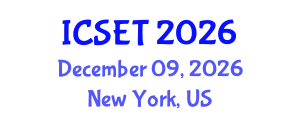 International Conference on Software Engineering and Technology (ICSET) December 09, 2026 - New York, United States International Conference on Software Engineering and Technology (ICSET) December 09, 2026 - New York, United States