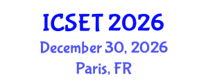 International Conference on Software Engineering and Technology (ICSET) December 30, 2026 - Paris, France International Conference on Software Engineering and Technology (ICSET) December 30, 2026 - Paris, France