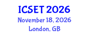 International Conference on Software Engineering and Technology (ICSET) November 18, 2026 - London, United Kingdom