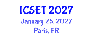 International Conference on Software Engineering and Technology (ICSET) January 25, 2027 - Paris, France
