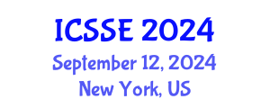 International Conference on Software Science and Engineering (ICSSE) September 12, 2024 - New York, United States