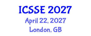 International Conference on Software Science and Engineering (ICSSE) April 22, 2027 - London, United Kingdom International Conference on Software Science and Engineering (ICSSE) April 22, 2027 - London, United Kingdom