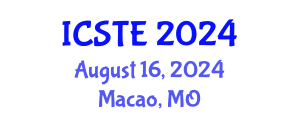 International Conference on Software Technology and Engineering (ICSTE) August 16, 2024 - Macao, Macao