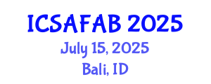 International Conference on Soil, Agriculture, Food and Agricultural Biotechnology (ICSAFAB) July 15, 2025 - Bali, Indonesia