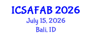 International Conference on Soil, Agriculture, Food and Agricultural Biotechnology (ICSAFAB) July 15, 2026 - Bali, Indonesia