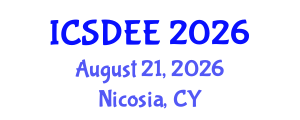 International Conference on Soil Dynamics and Earthquake Engineering (ICSDEE) August 21, 2026 - Nicosia, Cyprus International Conference on Soil Dynamics and Earthquake Engineering (ICSDEE) August 21, 2026 - Nicosia, Cyprus