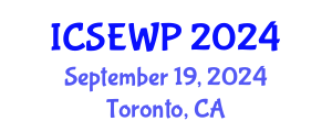 International Conference on Soil Erosion and Water Pollution (ICSEWP) September 19, 2024 - Toronto, Canada
