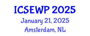 International Conference on Soil Erosion and Water Pollution (ICSEWP) January 21, 2025 - Amsterdam, Netherlands