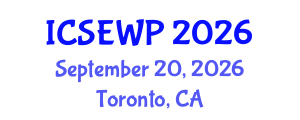 International Conference on Soil Erosion and Water Pollution (ICSEWP) September 20, 2026 - Toronto, Canada