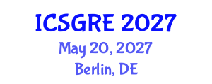 International Conference on Soil, Groundwater Remediation and Excavation (ICSGRE) May 20, 2027 - Berlin, Germany International Conference on Soil, Groundwater Remediation and Excavation (ICSGRE) May 20, 2027 - Berlin, Germany