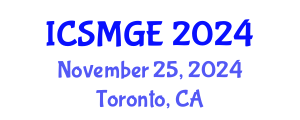 International Conference on Soil Mechanics and Geotechnical Engineering (ICSMGE) November 25, 2024 - Toronto, Canada