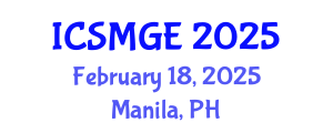 International Conference on Soil Mechanics and Geotechnical Engineering (ICSMGE) February 18, 2025 - Manila, Philippines
