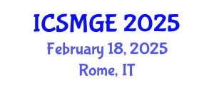 International Conference on Soil Mechanics and Geotechnical Engineering (ICSMGE) February 18, 2025 - Rome, Italy