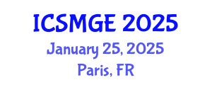 International Conference on Soil Mechanics and Geotechnical Engineering (ICSMGE) January 25, 2025 - Paris, France