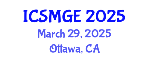 International Conference on Soil Mechanics and Geotechnical Engineering (ICSMGE) March 29, 2025 - Ottawa, Canada