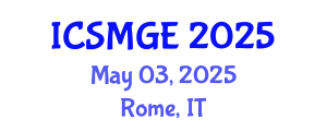 International Conference on Soil Mechanics and Geotechnical Engineering (ICSMGE) May 03, 2025 - Rome, Italy