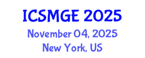International Conference on Soil Mechanics and Geotechnical Engineering (ICSMGE) November 04, 2025 - New York, United States