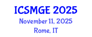 International Conference on Soil Mechanics and Geotechnical Engineering (ICSMGE) November 11, 2025 - Rome, Italy