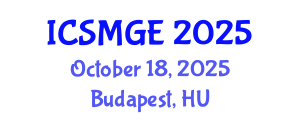 International Conference on Soil Mechanics and Geotechnical Engineering (ICSMGE) October 18, 2025 - Budapest, Hungary