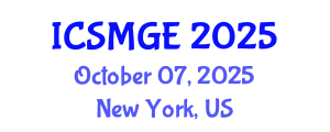 International Conference on Soil Mechanics and Geotechnical Engineering (ICSMGE) October 07, 2025 - New York, United States