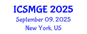 International Conference on Soil Mechanics and Geotechnical Engineering (ICSMGE) September 09, 2025 - New York, United States