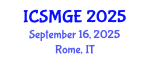 International Conference on Soil Mechanics and Geotechnical Engineering (ICSMGE) September 16, 2025 - Rome, Italy