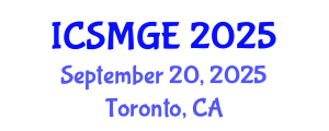 International Conference on Soil Mechanics and Geotechnical Engineering (ICSMGE) September 20, 2025 - Toronto, Canada