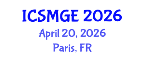International Conference on Soil Mechanics and Geotechnical Engineering (ICSMGE) April 20, 2026 - Paris, France