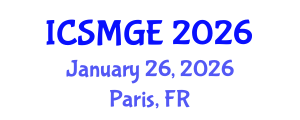 International Conference on Soil Mechanics and Geotechnical Engineering (ICSMGE) January 26, 2026 - Paris, France