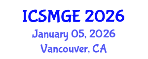 International Conference on Soil Mechanics and Geotechnical Engineering (ICSMGE) January 05, 2026 - Vancouver, Canada