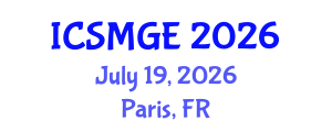 International Conference on Soil Mechanics and Geotechnical Engineering (ICSMGE) July 19, 2026 - Paris, France International Conference on Soil Mechanics and Geotechnical Engineering (ICSMGE) July 19, 2026 - Paris, France