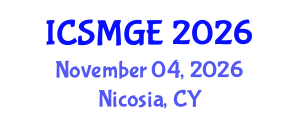 International Conference on Soil Mechanics and Geotechnical Engineering (ICSMGE) November 04, 2026 - Nicosia, Cyprus