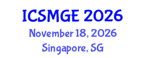 International Conference on Soil Mechanics and Geotechnical Engineering (ICSMGE) November 18, 2026 - Singapore, Singapore