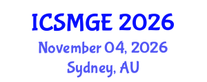International Conference on Soil Mechanics and Geotechnical Engineering (ICSMGE) November 04, 2026 - Sydney, Australia