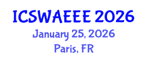 International Conference on Soil, Water, Air, Energy, Ecology and Environment (ICSWAEEE) January 25, 2026 - Paris, France
