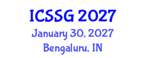 International Conference on Spatial Statistics and Geostatistics (ICSSG) January 30, 2027 - Bengaluru, India International Conference on Spatial Statistics and Geostatistics (ICSSG) January 30, 2027 - Bengaluru, India