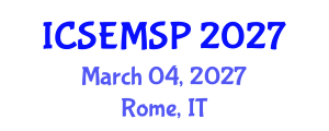 International Conference on Special Education, Models, Standards and Practices (ICSEMSP) March 04, 2027 - Rome, Italy International Conference on Special Education, Models, Standards and Practices (ICSEMSP) March 04, 2027 - Rome, Italy