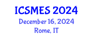 International Conference on Sport Medicine and Exercise Science (ICSMES) December 16, 2024 - Rome, Italy