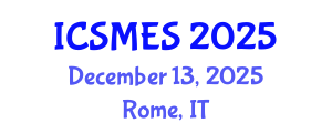 International Conference on Sport Medicine and Exercise Science (ICSMES) December 13, 2025 - Rome, Italy