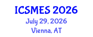 International Conference on Sport Medicine and Exercise Science (ICSMES) July 29, 2026 - Vienna, Austria