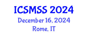 International Conference on Sport Medicine and Sport Science (ICSMSS) December 16, 2024 - Rome, Italy