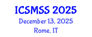 International Conference on Sport Medicine and Sport Science (ICSMSS) December 13, 2025 - Rome, Italy