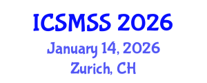 International Conference on Sport Medicine and Sport Science (ICSMSS) January 14, 2026 - Zurich, Switzerland