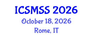 International Conference on Sport Medicine and Sport Science (ICSMSS) October 18, 2026 - Rome, Italy