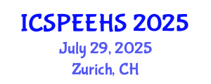 International Conference on Sport, Physical Education, Exercise and Health Sciences (ICSPEEHS) July 29, 2025 - Zurich, Switzerland