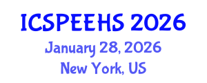 International Conference on Sport, Physical Education, Exercise and Health Sciences (ICSPEEHS) January 28, 2026 - New York, United States